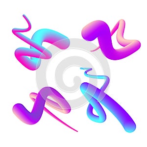 Set of multicolored gradient blending shape. Colorful fluid shapes. Set of isolated design elements photo